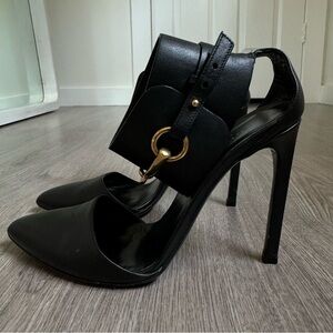 Black leather Gucci high heels size 36 1/2
